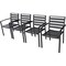 Global Industrial Aluminum Slatted Dining Armchair, Black, 4PK 437006BK - alternate 4